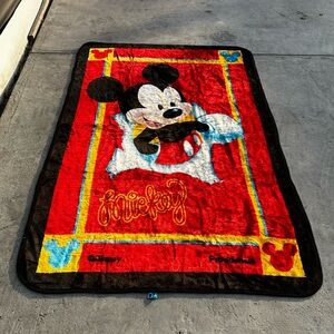 Disney Vintage Plush Mickey Mouse Blanket